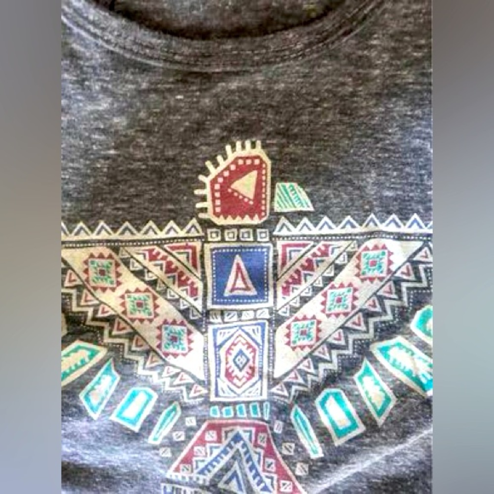 Grey Racerback Geometric Aztec Tank Size Small women’s - Picture 3 of 3